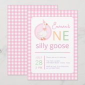 Invitation Chapeau de fête rose pour le premier anniversaire  (Devant / Derrière)