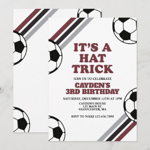 Invitation Chapeau de footballeur Coup du chapeau 3e annivers
