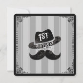 Invitation Chapeau de lunettes de moustache de hipster 1ère f (Dos)