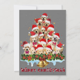 Invitation Chapeau de Noël de Golden Retriever Xmas Chiens Jo