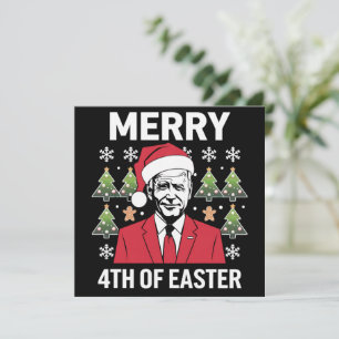 Invitation Chapeau de Noël de Joe Biden Santa Merry 4ème de P