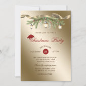 Invitation Chapeau de Noël de la Lanterne Russe, Fête de Noël (Devant)