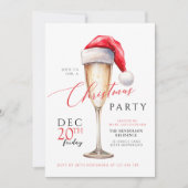 Invitation Chapeau de Père Noël Fête de Noël festive (Devant)