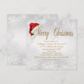 Invitation Chapeau de Père Noël Flocon de neige Fête de Noël  (Devant / Derrière)