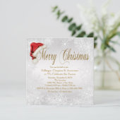 Invitation Chapeau de Père Noël Flocon de neige Fête de Noël  (Debout devant)