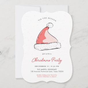 Invitation Chapeau de Père Noël Moderne pour Fête de Noël