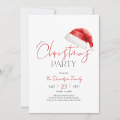 Invitation Chapeau de Père Noël pour fête de Noël (Devant)