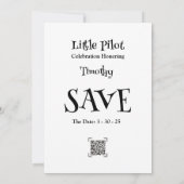 Invitation Chapeau de pilote blanc, étoiles dorées, invitatio (Dos)