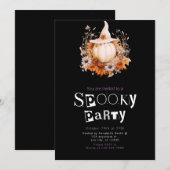 Invitation Chapeau de sorcière Citrouille Blanche Boho Hallow (Devant / Derrière)