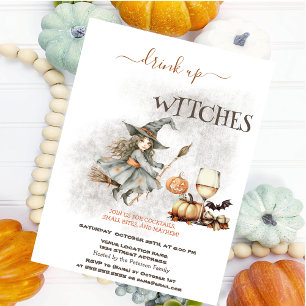 Invitation Chapeau de sorcière Citrouille Vin Halloween