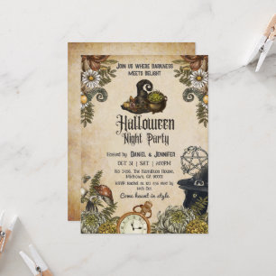 Invitation Chapeau de sorcière épouvantable vintage Halloween