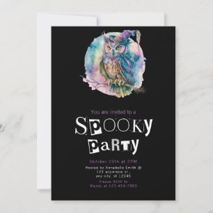 Invitation Chapeau de Sorcières de Hibou Pastel Soirée Hallow