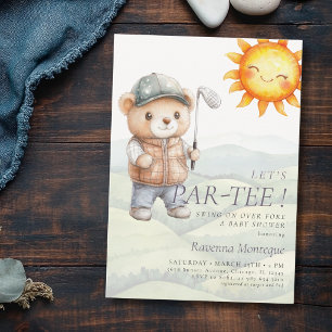 Invitation Chapeau de Teddy Soleil Mignon Golf Let's Par-Tee