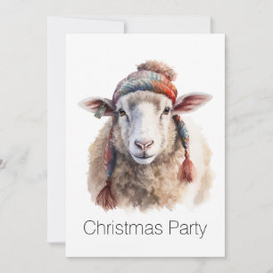 Invitation Chapeau d'hiver Mouton de Noël Texte personnalisé