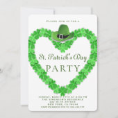 Invitation Chapeau élégant vert Trèfle fête St.Patrick   (Devant)