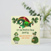 Invitation Chapeau ELF avec trèfles FÊTE DE LA SAINT-PATRICK (Debout devant)