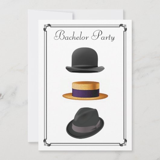 Invitation Chapeau Fedora élégant en paille avec boléro pour (Devant)