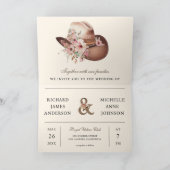 Invitation Chapeau Floral de Cowboy Occidental Rustique Code  (Intérieur)