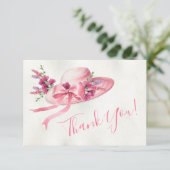 Invitation Chapeau floral rose Remerciement de mariage Derby (Debout devant)