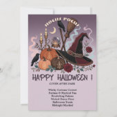 Invitation Chapeau Funky Hocus Pocus Fête de Sorcière Méchant (Dos)