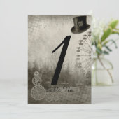 Invitation Chapeau Haut de Forme de Carnaval Steampunk Numéro (Debout devant)