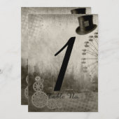 Invitation Chapeau Haut de Forme de Carnaval Steampunk Numéro (Devant / Derrière)