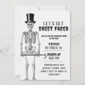 Invitation Chapeau Haut Skeleton Let's Get Sheet F (Devant)
