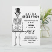 Invitation Chapeau Haut Skeleton Let's Get Sheet F (Debout devant)
