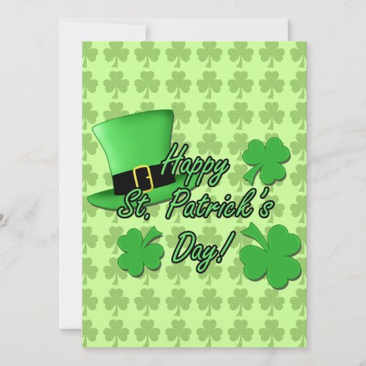 Invitation Chapeau haut vert Shamrock St. Patricks Day Invita (Devant)