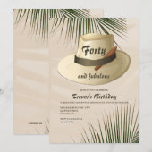 Invitation Chapeau panama et cigare (Devant / Derrière)