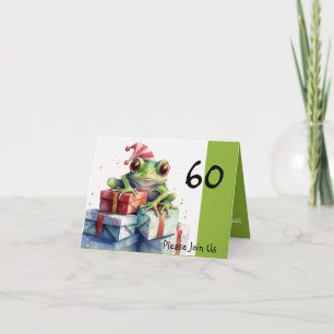 Invitation Chapeau rayé pour le 60e anniversaire de la fête d