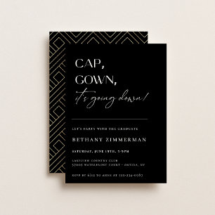 Invitation Chapeau Robe C'est Parti Fête de Remise de Diplôme