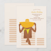 Invitation Chapeau Soleil Jaune (Devant / Derrière)