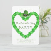 Invitation Chapeau trèfle vert élégant fête St.Patrick   (Debout devant)