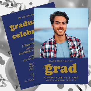 INVITATION CHAPEAUX BAS AUX DIPLÔMÉS POUR LA PHOTO D'INVITATI