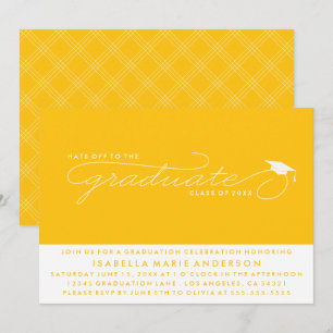 INVITATION CHAPEAUX BAS POUR LE DIPLÔMÉ CARTON D'INVITATION