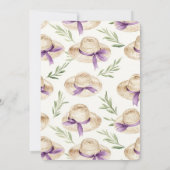 Invitation Chapeaux Crème Rubans Violets Anniversaire (Dos)