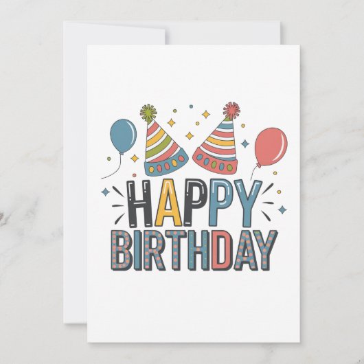 Invitation Chapeaux de fête d'anniversaire joyeux (Devant)