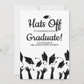 Invitation Chapeaux de remise de diplôme de l'école de commer (Devant)