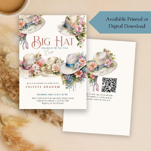Invitation Chapeaux Fleuris Bohèmes pour Déjeuner de Mariage