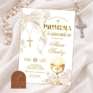 Invitation Chapelet Coquette Arc en Ivoire Blanche Primera Co