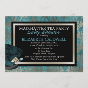 Invitation Chapelier fou Alice dans la Fête de la mariée du