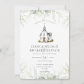 Invitation Chapelle de l'église catholique florale rustique (Devant)