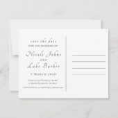 Invitation Chapelle de mariage de l'île Tybee Save the Date (Dos)