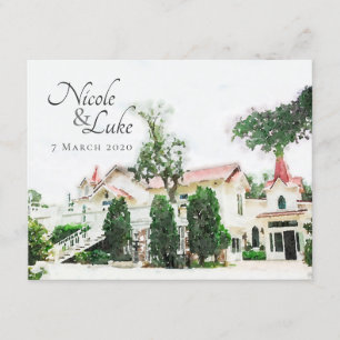 Invitation Chapelle Mariage de l'île Tybee Enregistrer la dat