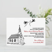 Invitation Chapelle rouge noire et blanche (Debout devant)