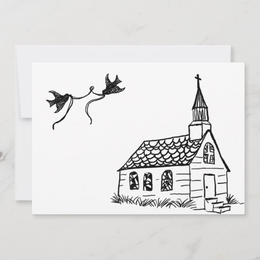 Invitation Chapelle rouge noire et blanche (Dos)