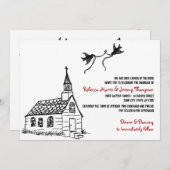 Invitation Chapelle rouge noire et blanche (Devant / Derrière)