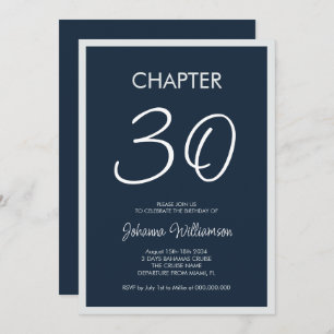 Invitation Chapitre 30 Bleu de la Marine 30e fête d'anniversa