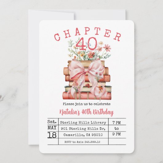 Invitation Chapitre 40 Anniversaire (Devant)